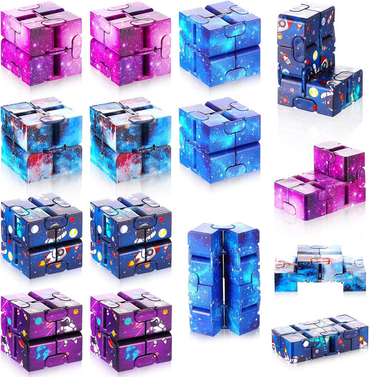 Galaxy Cubes Bulk Toys Gifts Space Astronaut Sensory Stress Anxiety Relief Cool Hand Mini Kill Time Cube Toys Party Favors Stuffers for ADHD Teens Adults, 5 Styles(Fresh Style,30 Pieces)