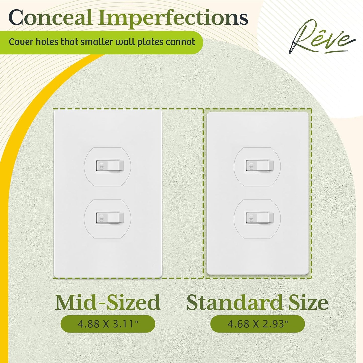 TG Mid-Size Screwless Duplex Wall Plate, Child Safe Receptacle Outlet Cover, Medium Size 1-Gang 4.88" H x 3.11" L, Polycarbonate Thermoplastic, UL Listed, SP-MS1-W5P, White (5 Pack)