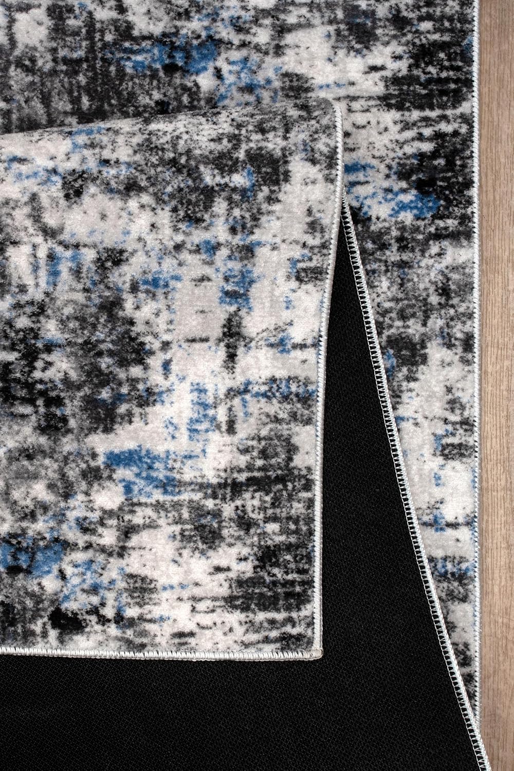 Non-Slip Washable 5x7 Area Rugs for Living Room Bedroom, Ultra Soft Bedside Rug, Indoor Floor Carpet for Kids Girls and Boys, Dorms, Nursery Rooms, Non-Skid Area Rug, 5' x 7', Abstract Blue - Grey