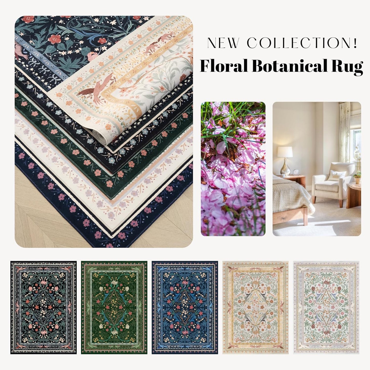 Runner Rug for Kitchen Rug Non Slip 2'6"x8' Washable Rugs with Rubber Backing Soft Vintage Floral Botanical Carpet Runner for Kitchen, Laundry, Bedroom, Bathroom, Blue