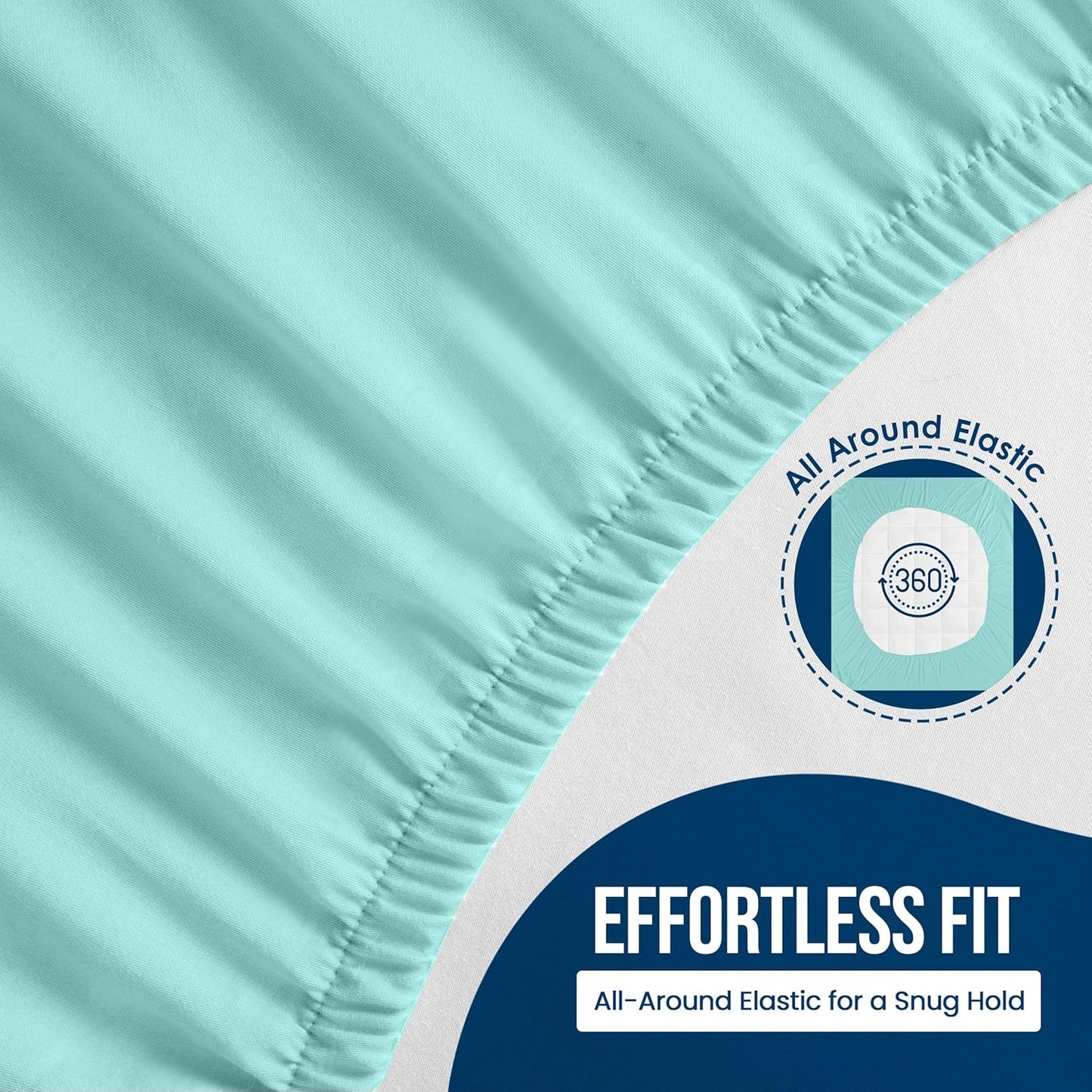 Utopia Bedding Waterproof Mattress Protector King Size, Premium Terry Mattress Cover 200 GSM, Breathable, Fitted Style with Stretchable Pockets (Spa Blue)