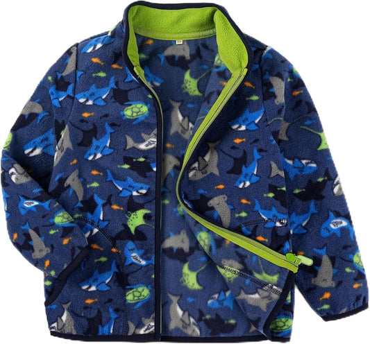 Toddler Fleece Jacket Kids Lightweight Outerwear Boys Girls Long Sleeve Fall Spring Coat 2-12 Years