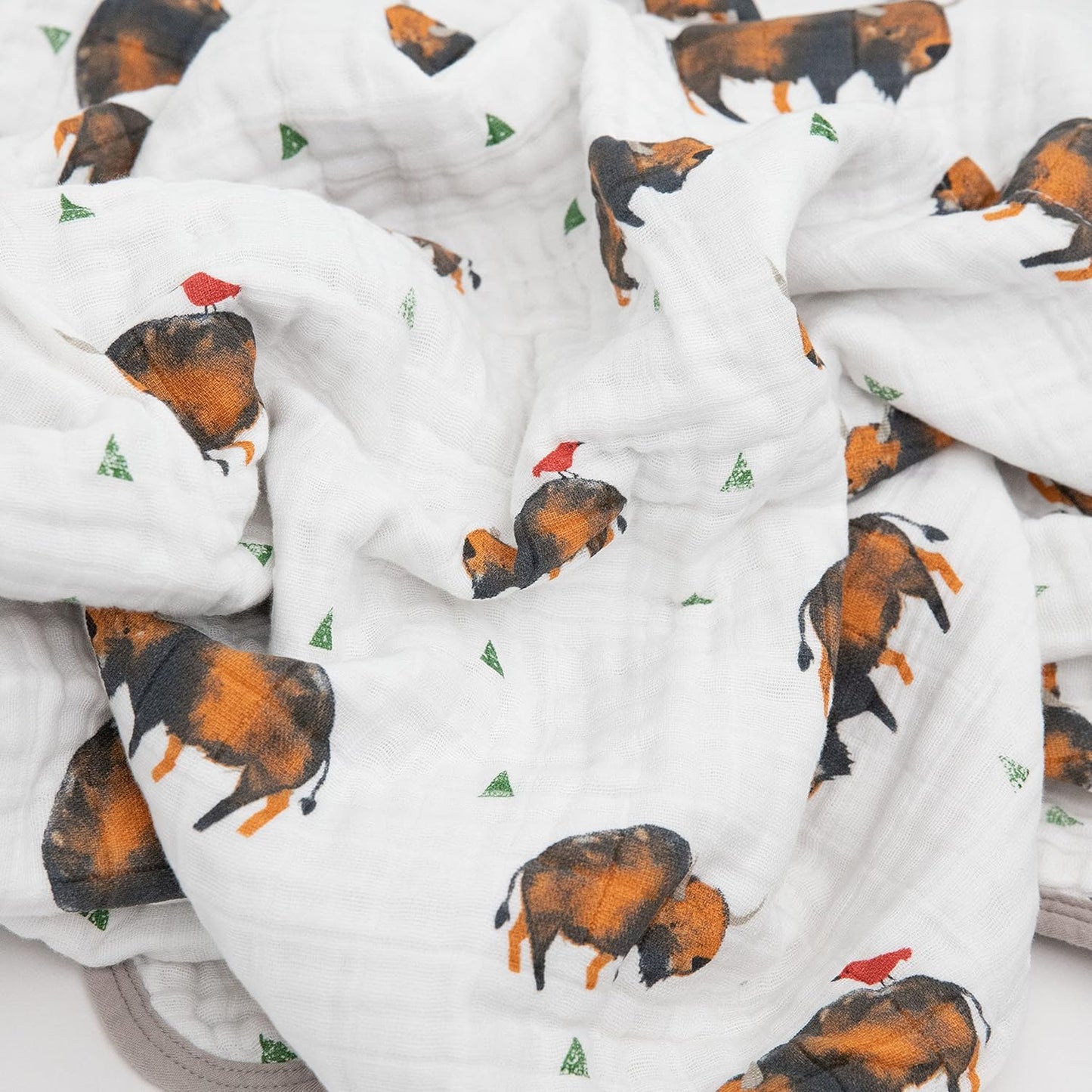 Little Unicorn Original Premium Cotton Quilt | Multi-Layered & Extra-Soft Muslin Fabric |for Babies & Toddlers (Bison)