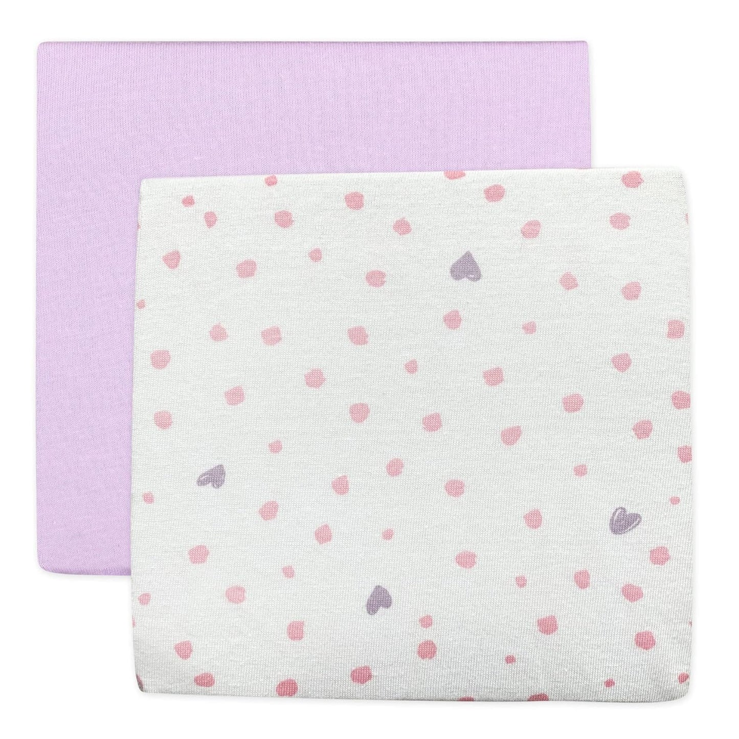 HonestBaby Organic Cotton Changing Pad Covers (Set of Two), Love Dot, One Size
