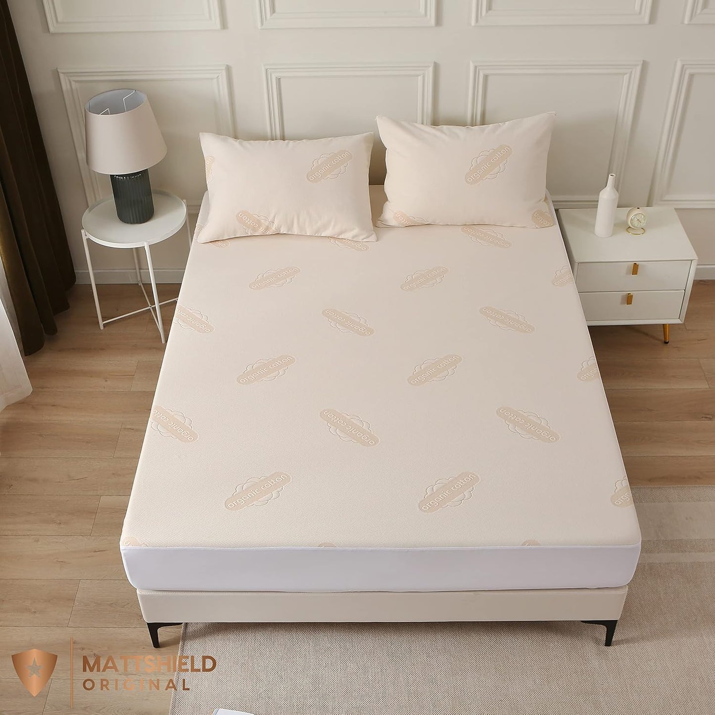 Waterproof Organic Mattress Protector Twin XL - Organic Cotton Breathable Mattress Pad Cover - 200 GSM Comfort - Deep Pocket - Fitted Comfort