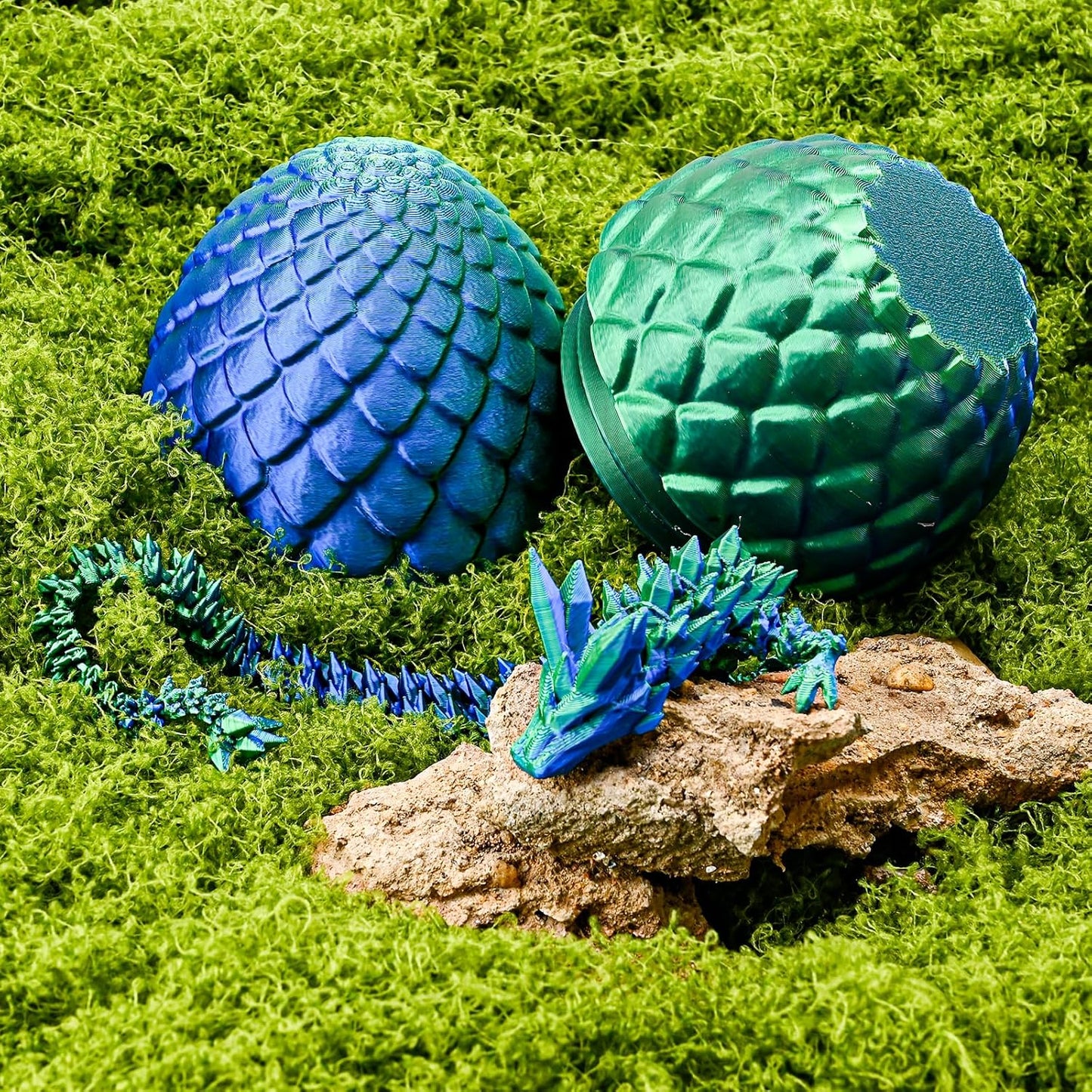 12inch Dragon Egg, Year of The Dragon, 3D Printed Dragon, Executive Desk Toys, Articulated Dragon, Fidget Toys Gifts for Adults Graduates Students Teachers (Green)