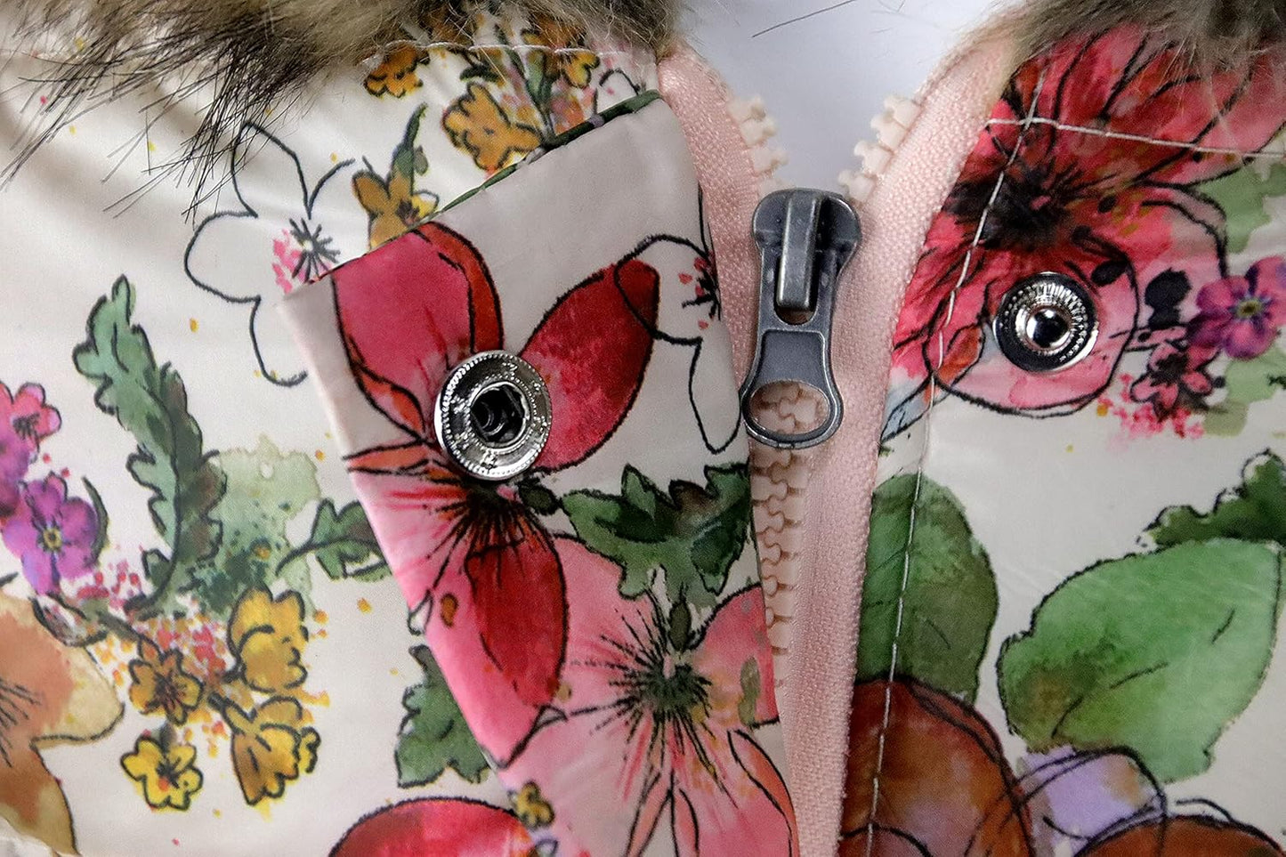 Miss Bei Girl's Winter Coat Jacket Hooded Kids Toddler Flower Print Parka Outwear Warm Cotton Puffer Hooded Jacket