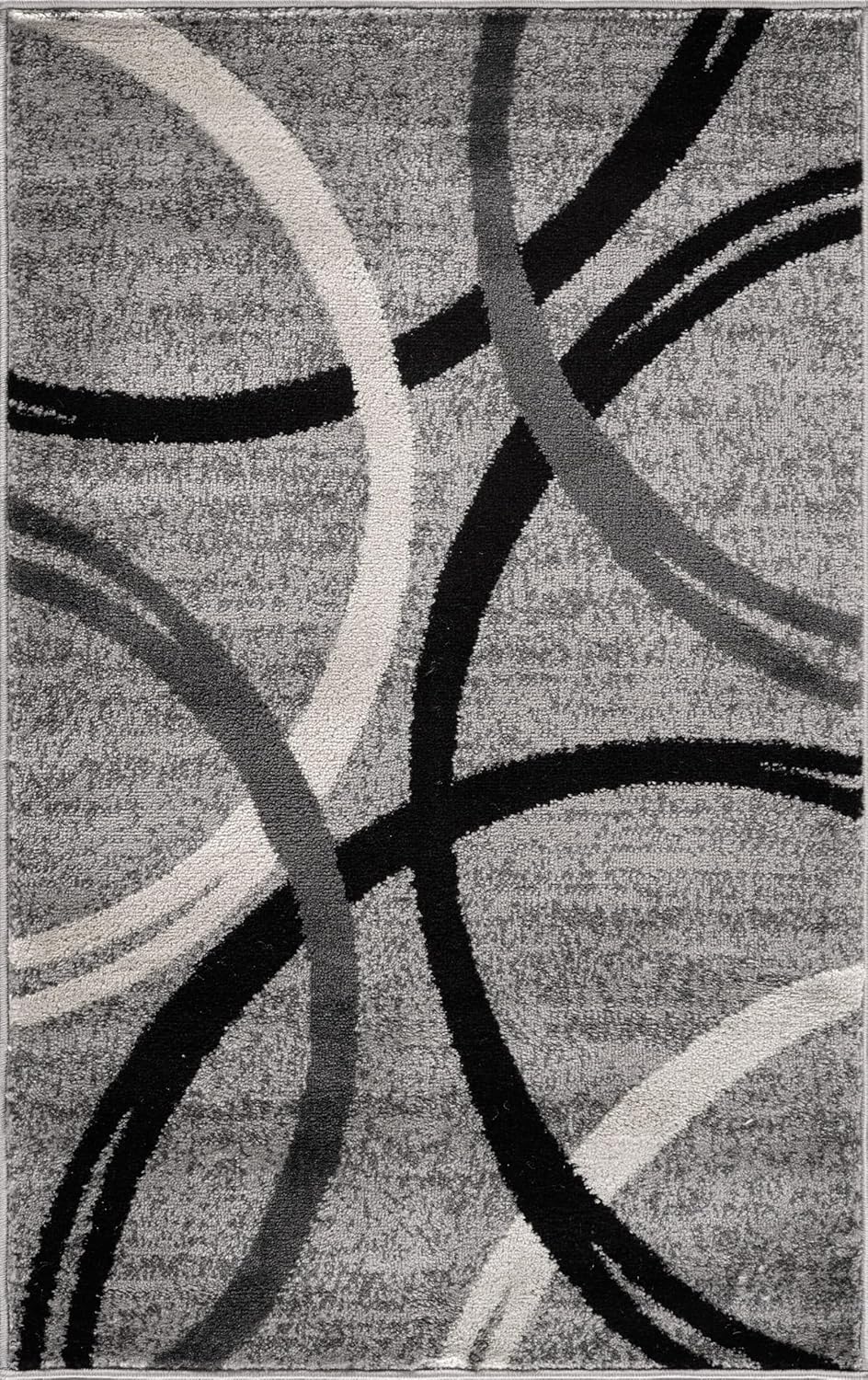 Rugshop Modern Wavy Circles Design Area Rug 2'7" x 4' Gray