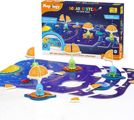 Imagimake Mapology Solar System for Kids | Educational Toys for Kids 5-7 | Space Toys | Puzzles for Kids Ages 4-8 | Planet Puzzles for Kids Ages 4-8 | Birthday and Christmas Gift for Boy & Girls