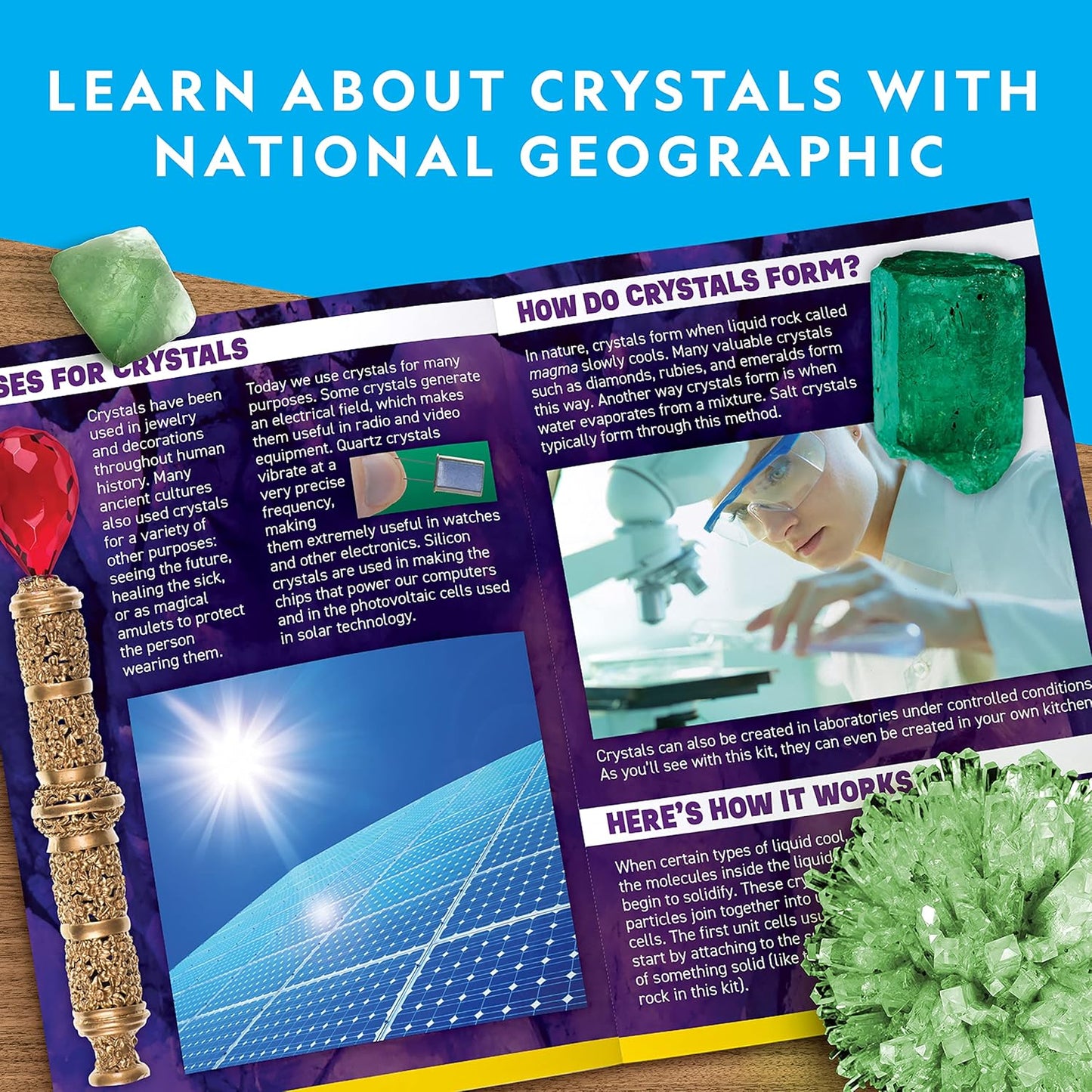 National Geographic Jumbo Crystal Growing Kit - Grow A Giant Glow in The Dark Crystal in a Few Days with This Science Kit, Crystals for Kids (Amazon Exclusive)
