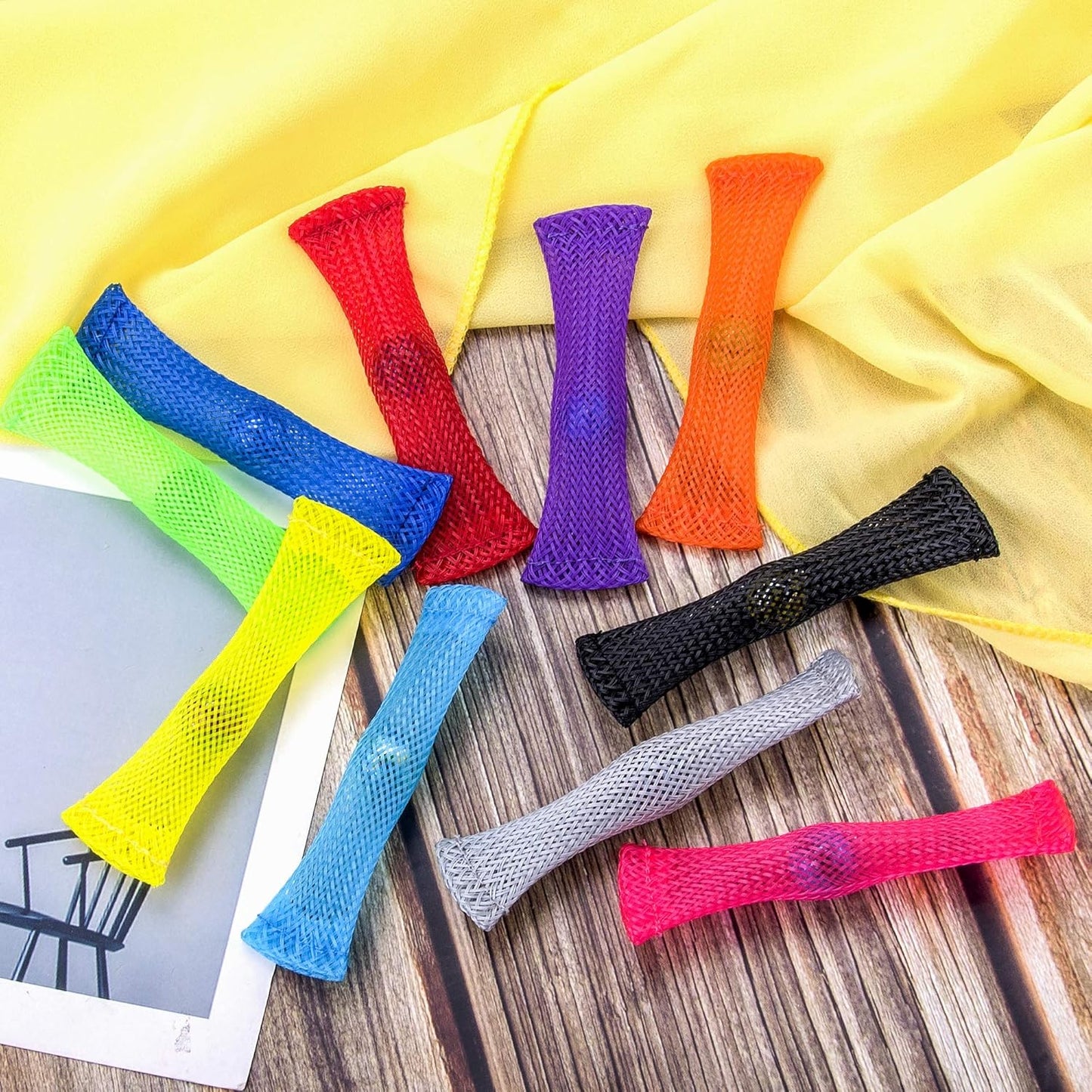 Fidget Toys, Mesh Tube with Marble Fidget Toy for Children and Adults with ADHD ADD OCD Autism Focus Enhance