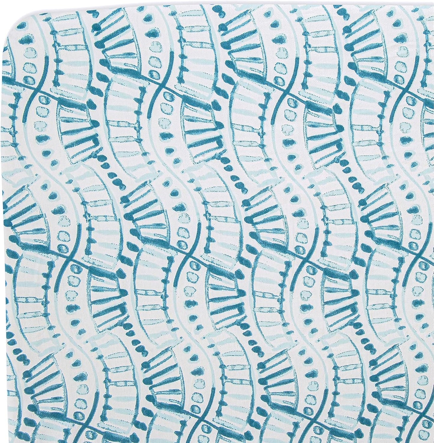 Crane Baby Soft Cotton Crib Mattress Sheet, Fitted Sheet for Cribs and Toddler Beds, Indigo Blue, 28”w x 52”h x 9”d