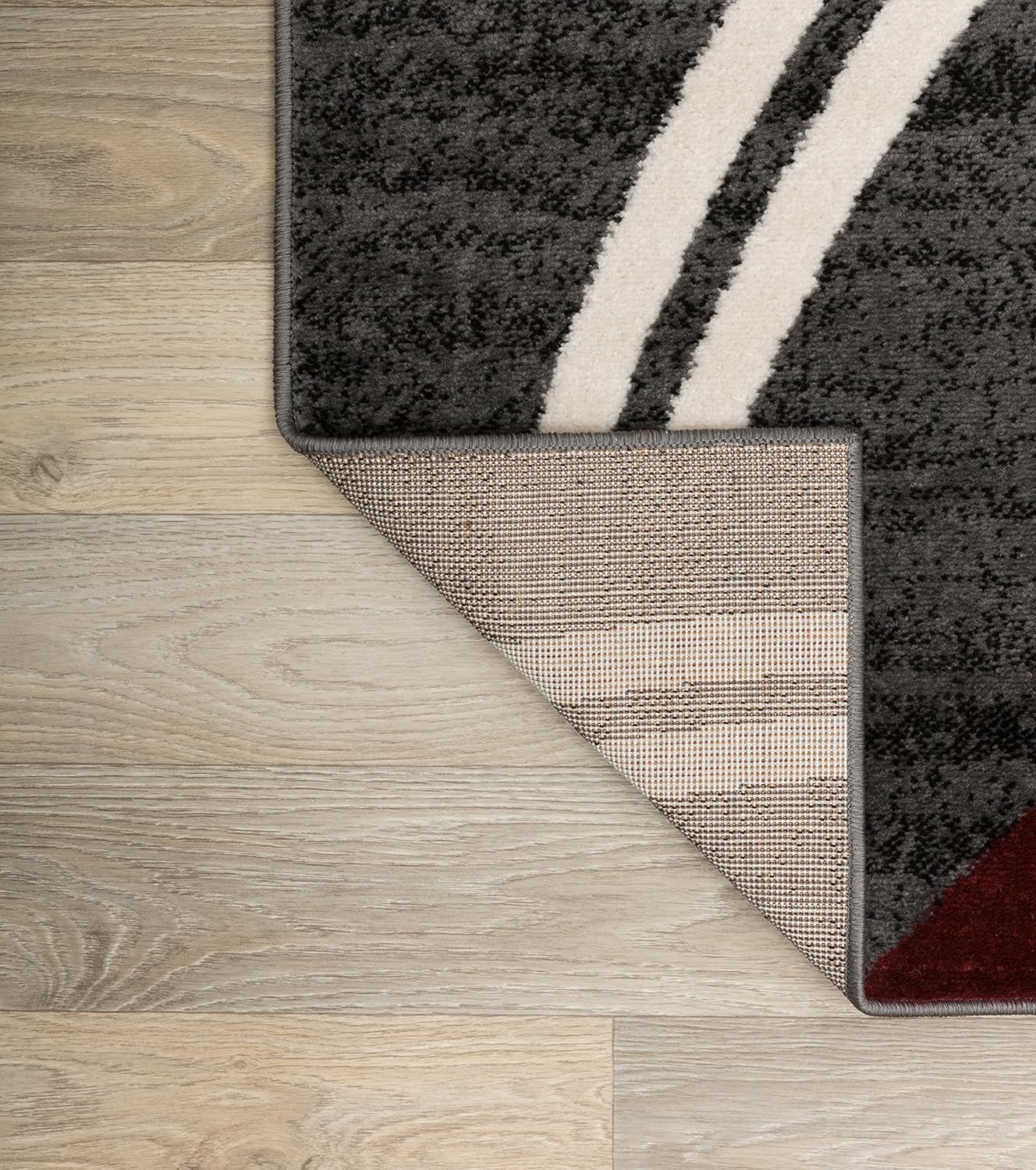 Rugshop Modern Wavy Circles Design Area Rug 3'3" x 5' Red