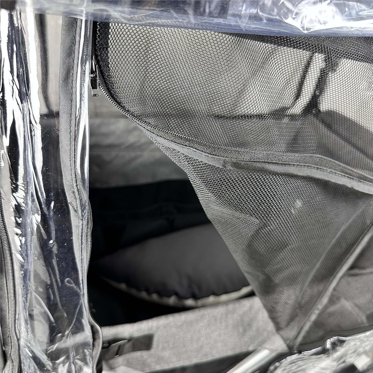 Big Size Rain Cover for Stroller, Mosquito Net for Trolley Cart, 2in1 Big Cover with Window for Picnic Camping Wagon Stroller Waterproof Windproof Accessories (Cart Not Included)