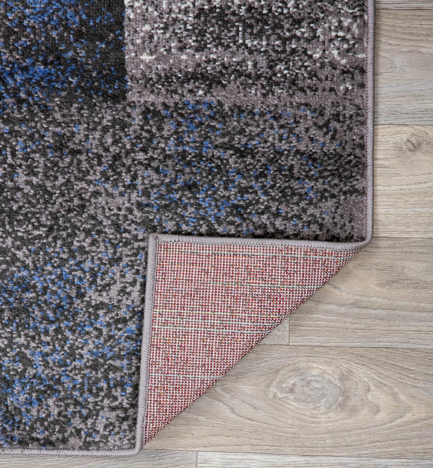 Rugshop Modern Distressed Boxes Area Rug 3' 3" x 5' Blue