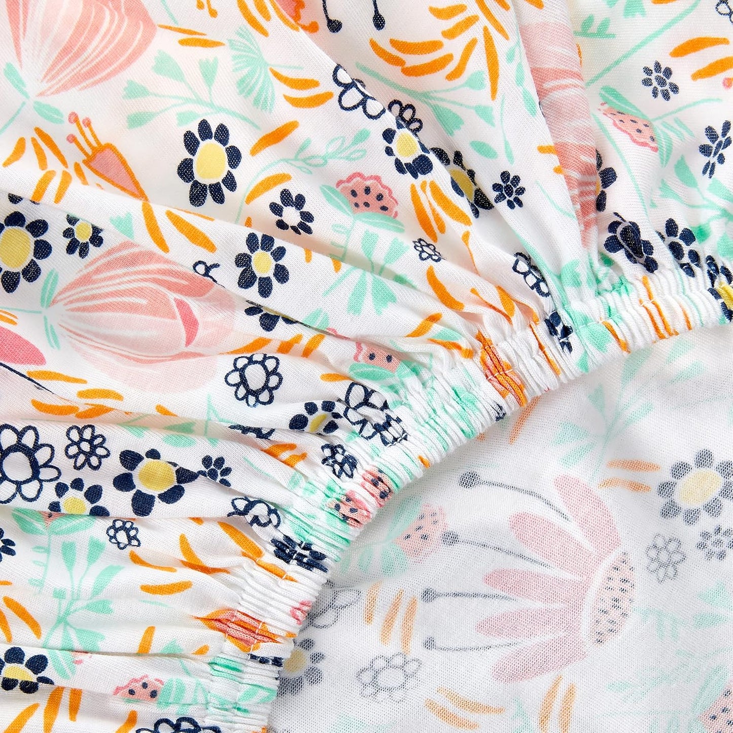 HonestBaby Girls Organic Cotton Changing Pad Cover, Flower Power, One Size