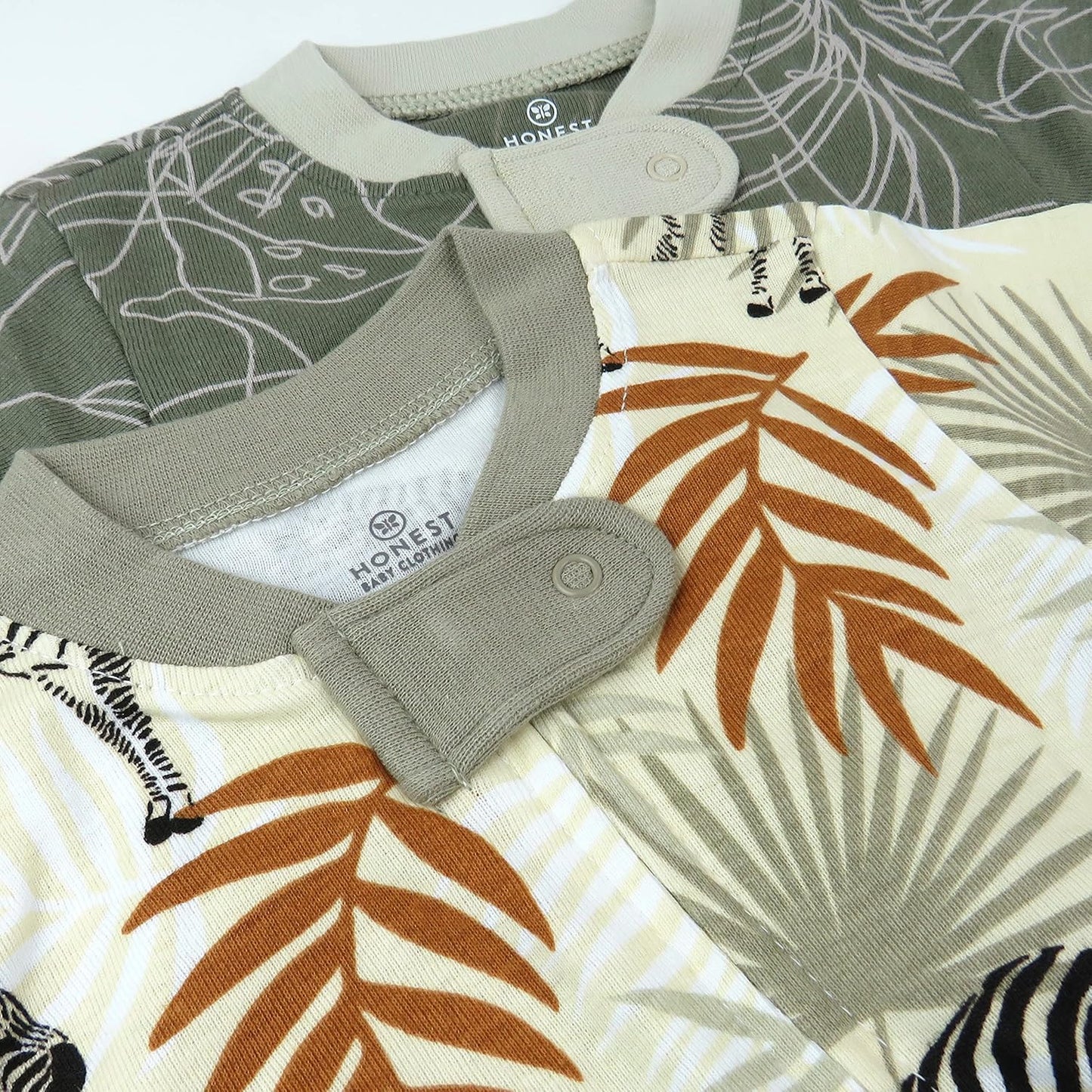 HonestBaby Baby Sleep N' Play One-Piece Zip-Front Footed Organic Cotton Pajama Sleeper